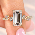 Floral marquise diamond ring with round stone pave.
