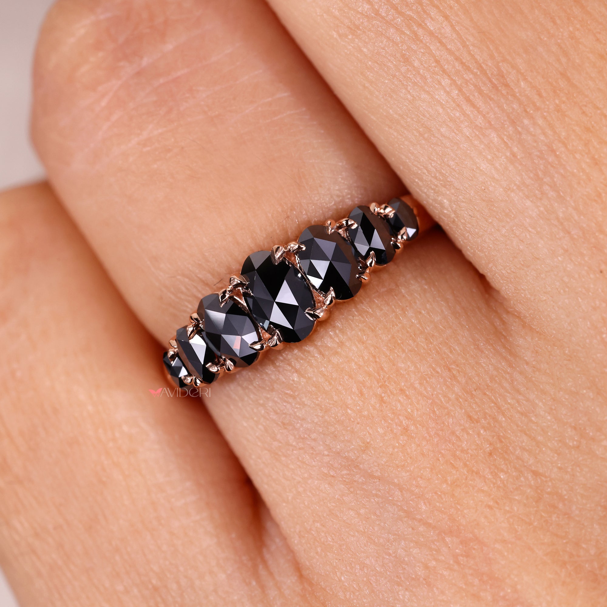 Moissanite wedding band on Custom wedding band.