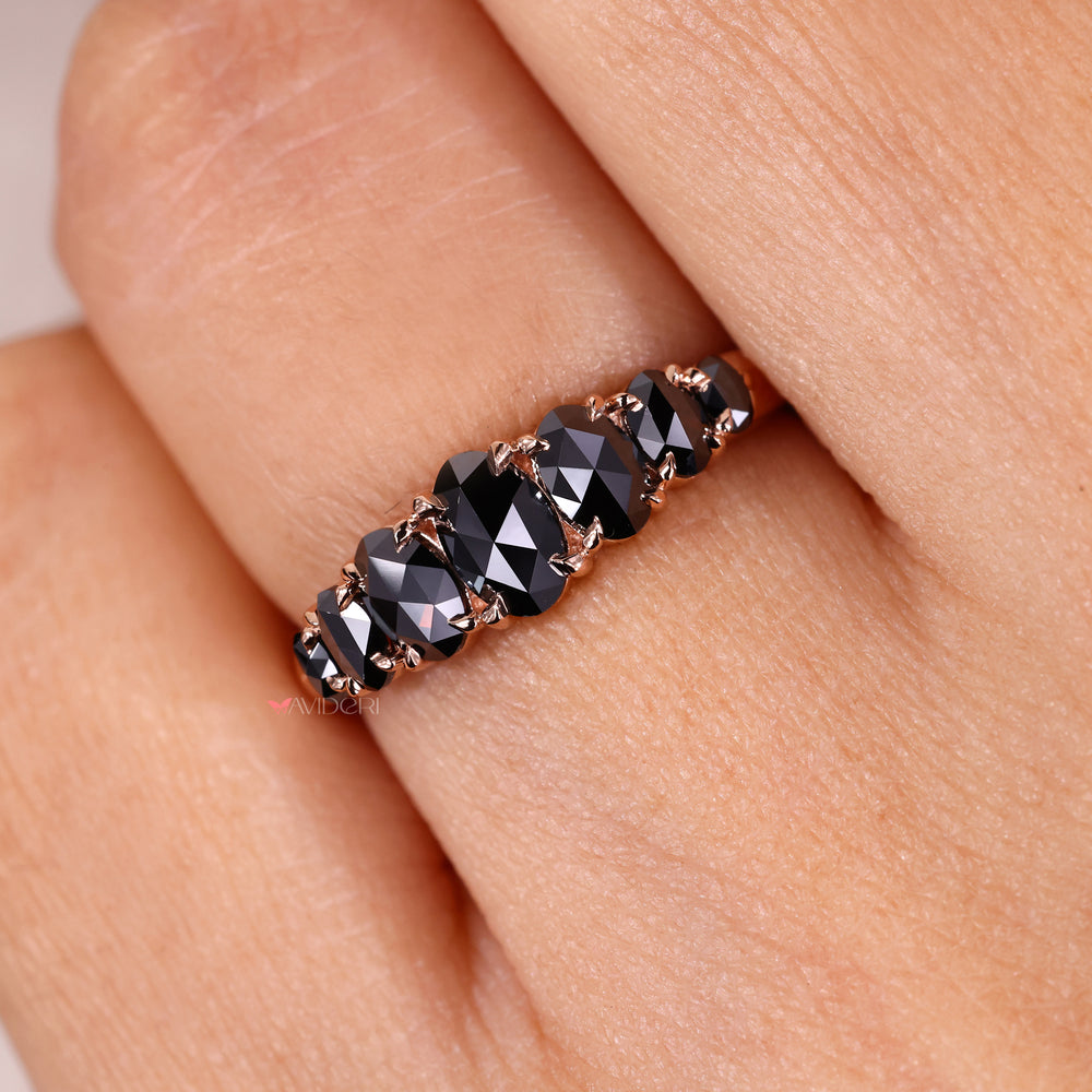 Moissanite wedding band on Custom wedding band.