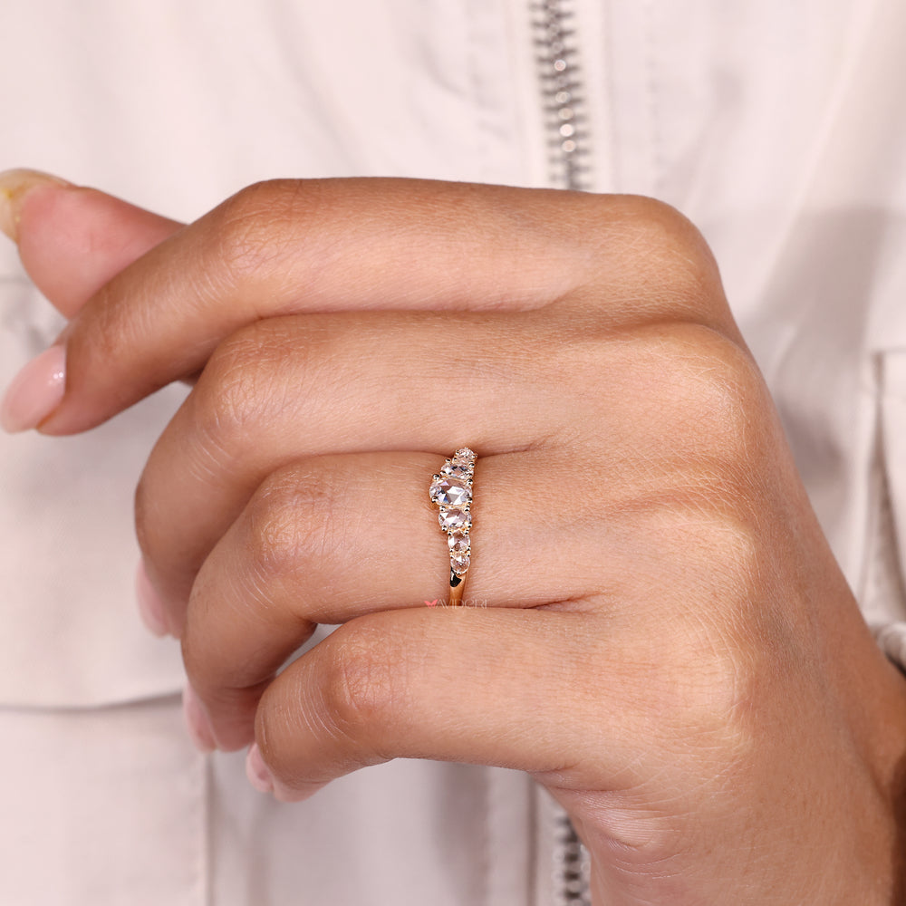 Lab grown diamond band handmade style.
