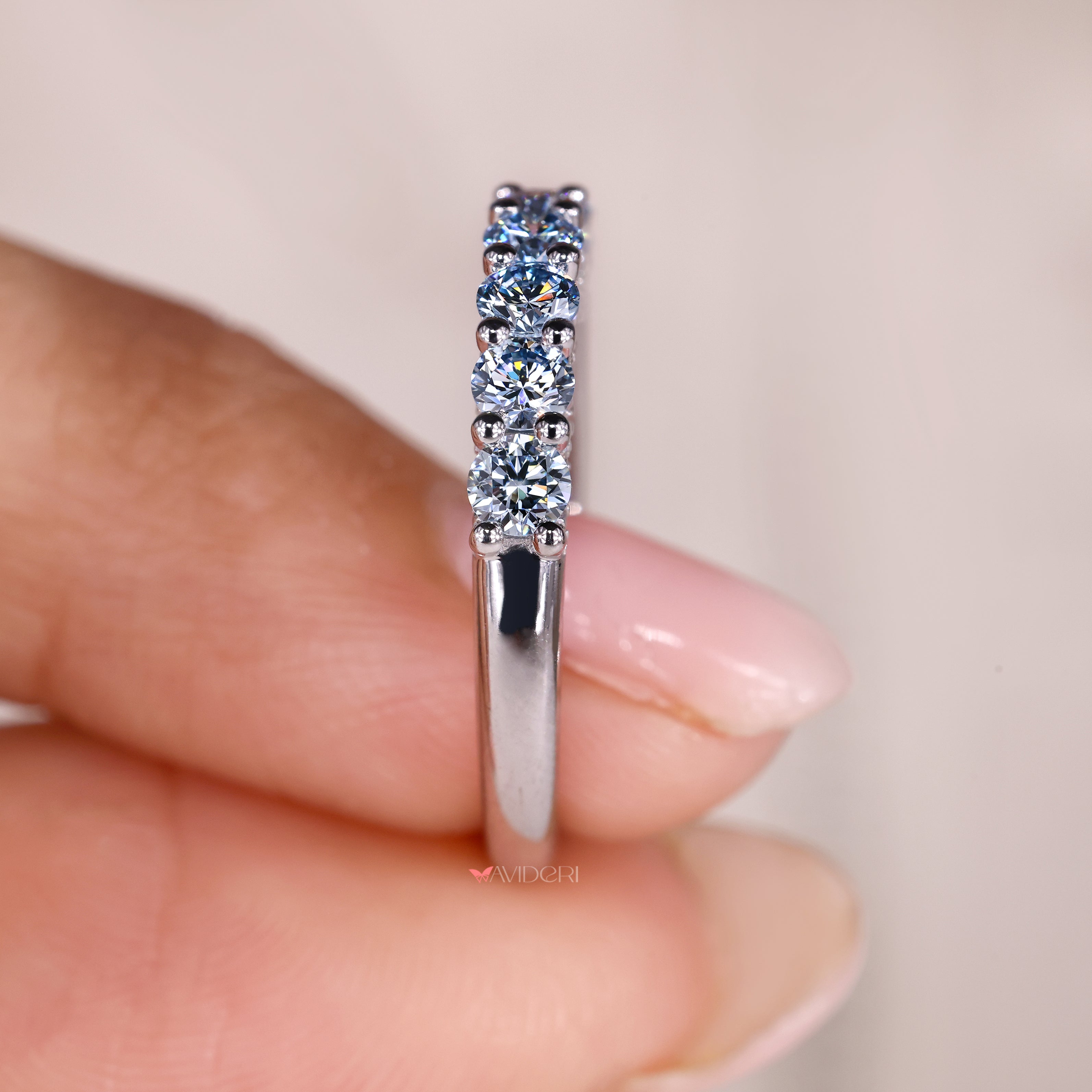 Lab grown diamond with handmade band.