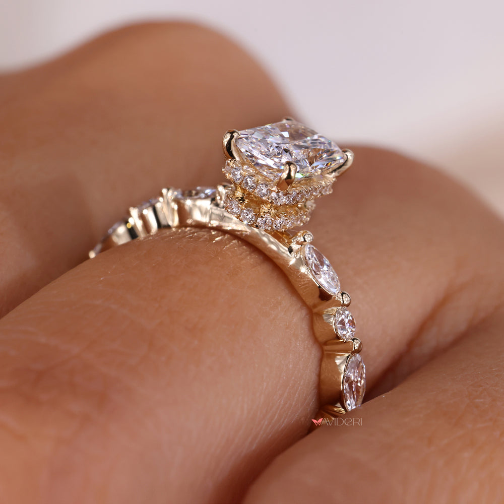 Lab Grown Diamond radiant engagement ring for eco-conscious buyers.
