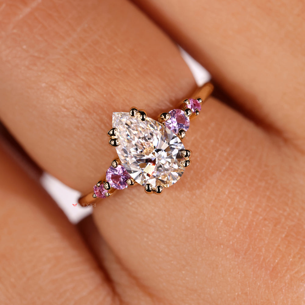 5 stone engagement ring crafted with IGI-certified lab-grown diamonds for sustainable luxury.
