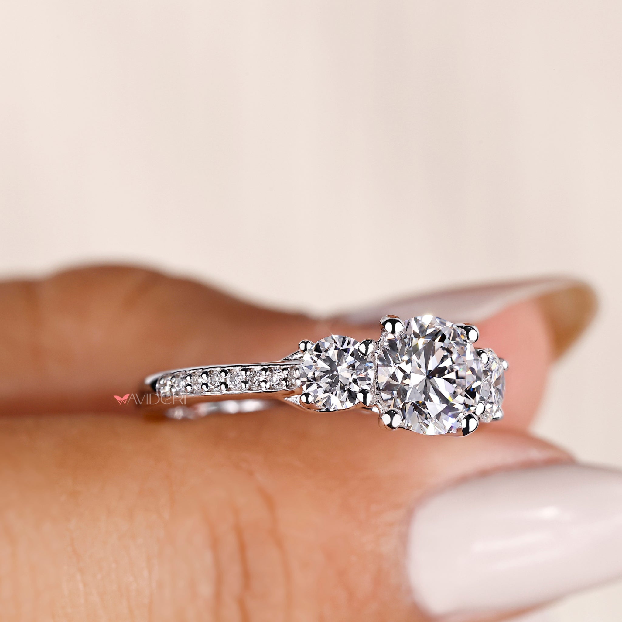 Pave diamond ring with handmade jewelry design.
