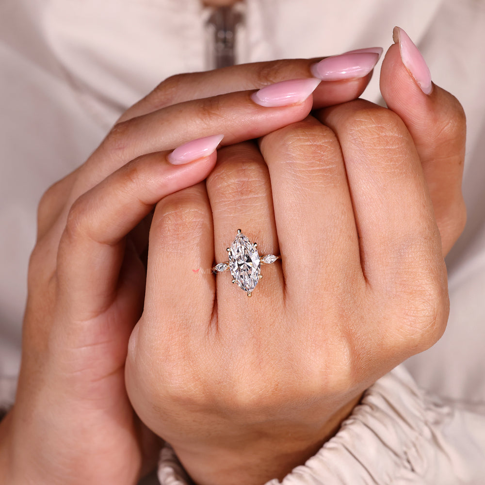 IGI certified lab grown three stone diamond ring.
