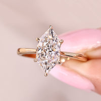 Dutch Marquise Diamond Ring In Hidden Halo Style