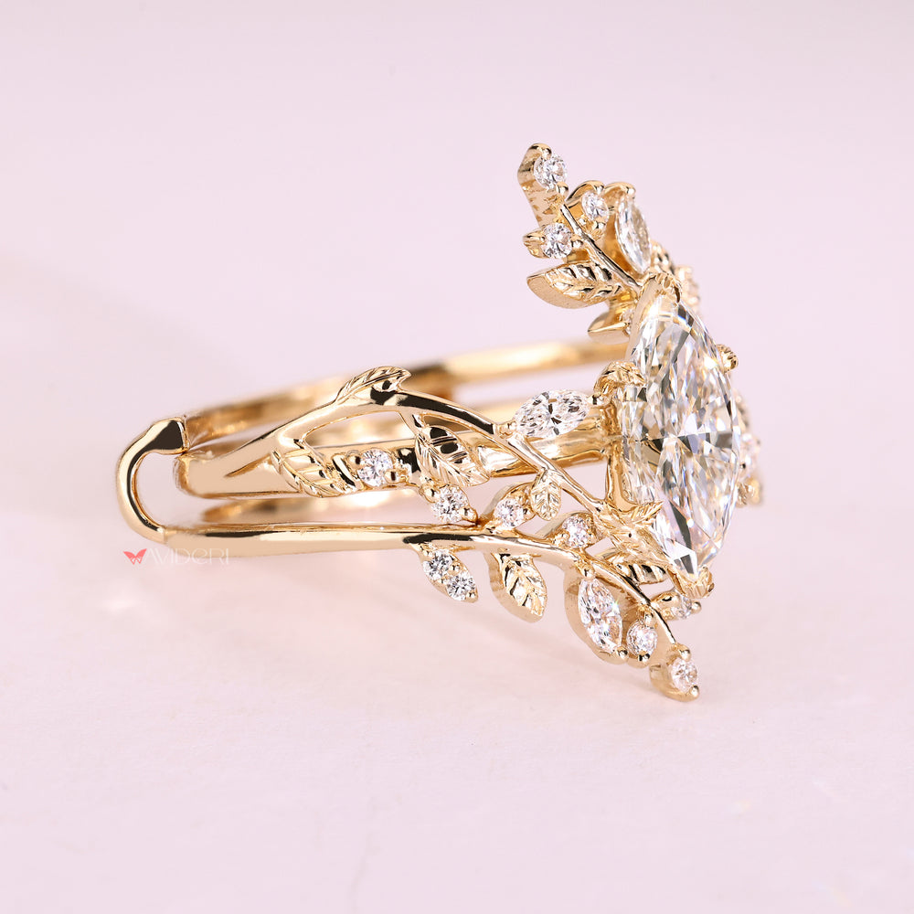 Lab grown marquise diamond ring handmade.

