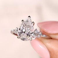 Pear Cut Diamond Engagement Ring In White Gold