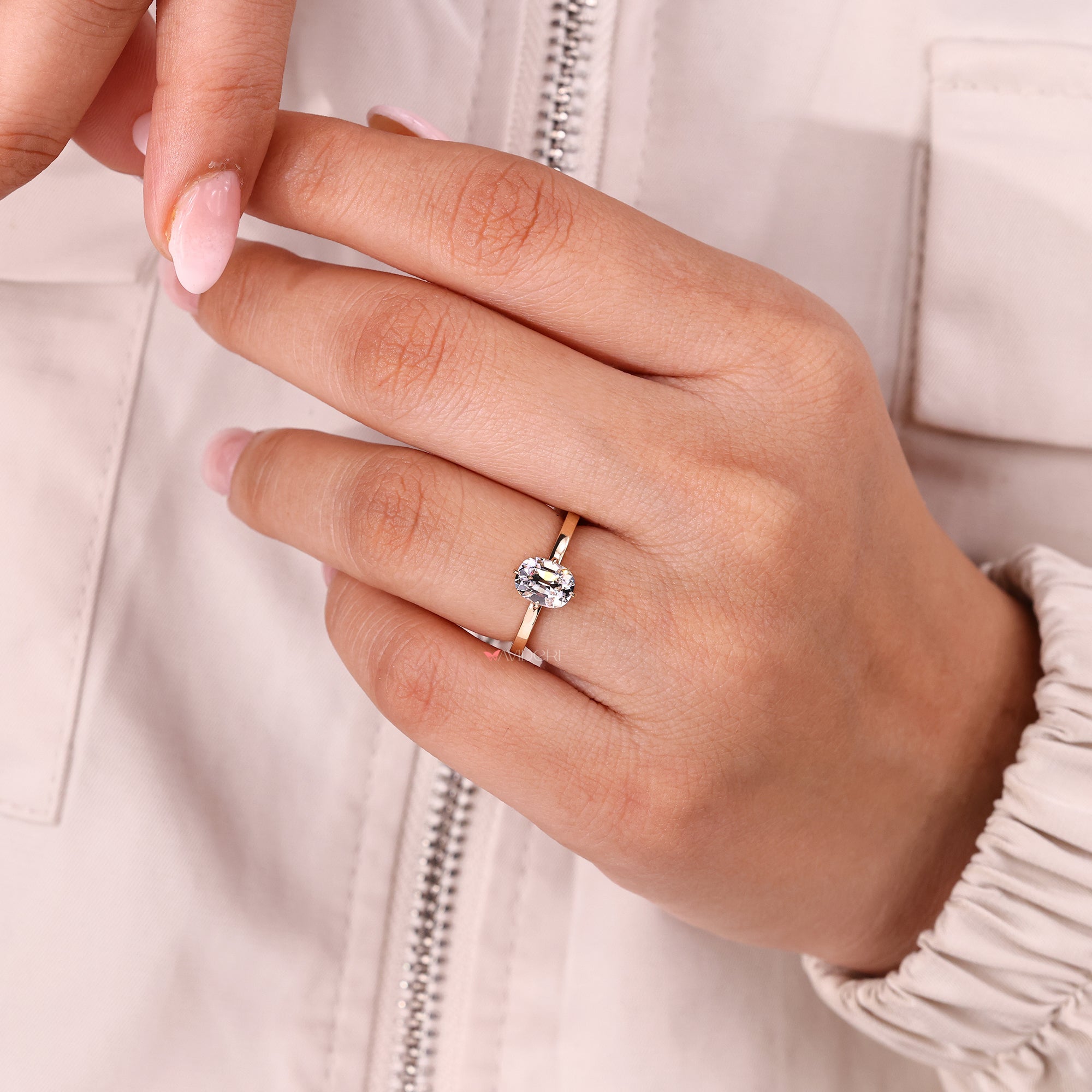 IGI certified lab-grown ring in white gold.