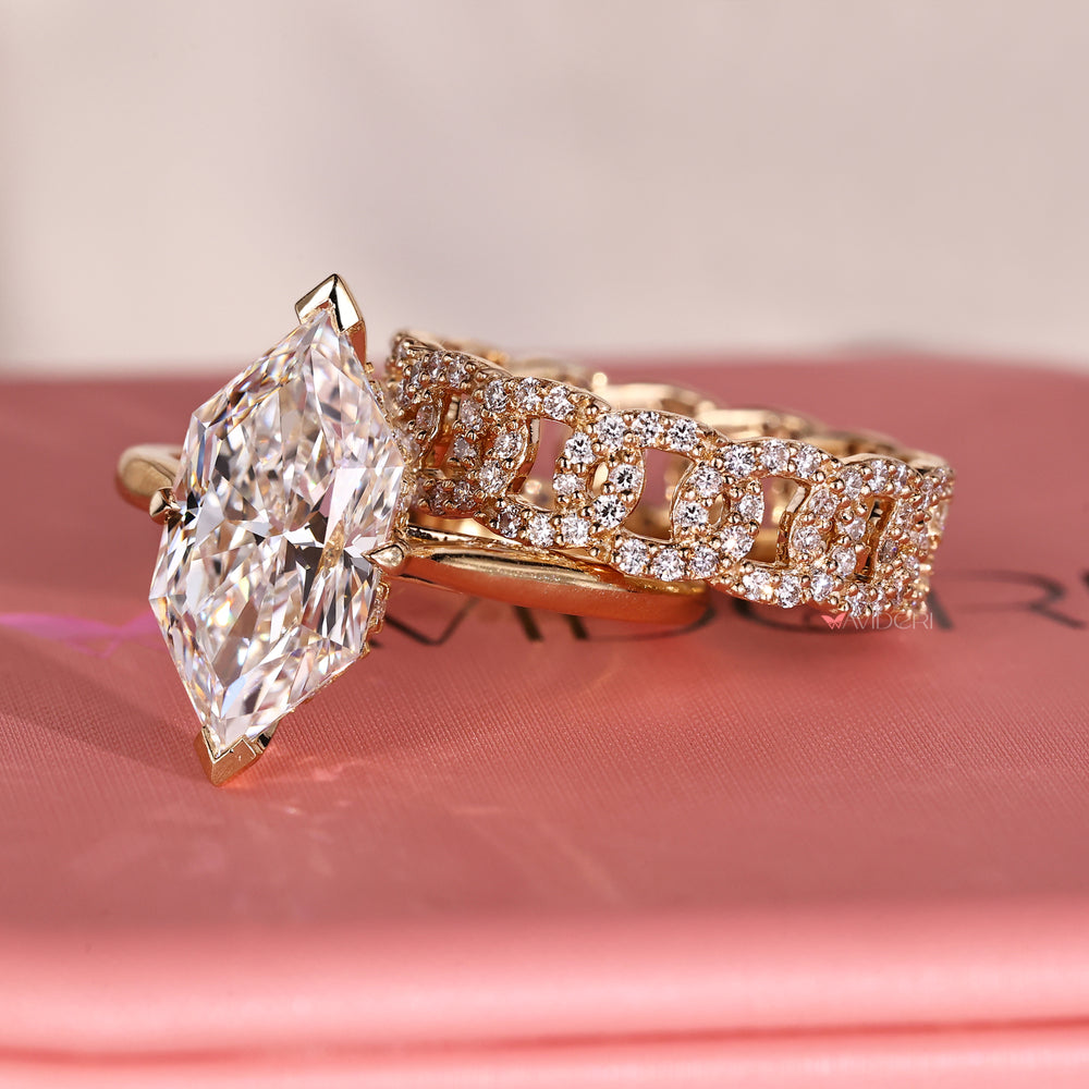 Eternity diamond band featuring round lab grown diamonds in handmade design.