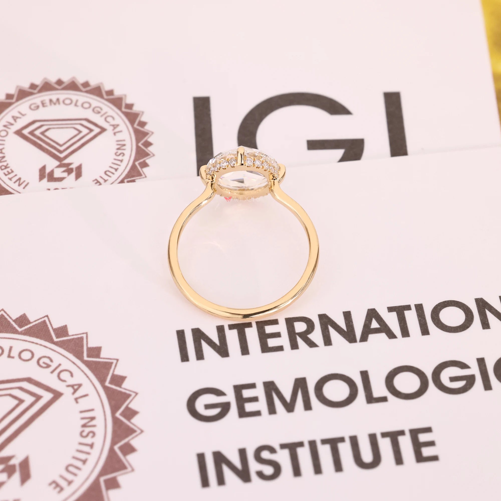 IGI certified with lab-grown ring.