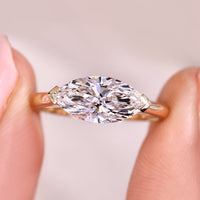 Marquise Diamond Engagement Ring With Open Gallery Setting