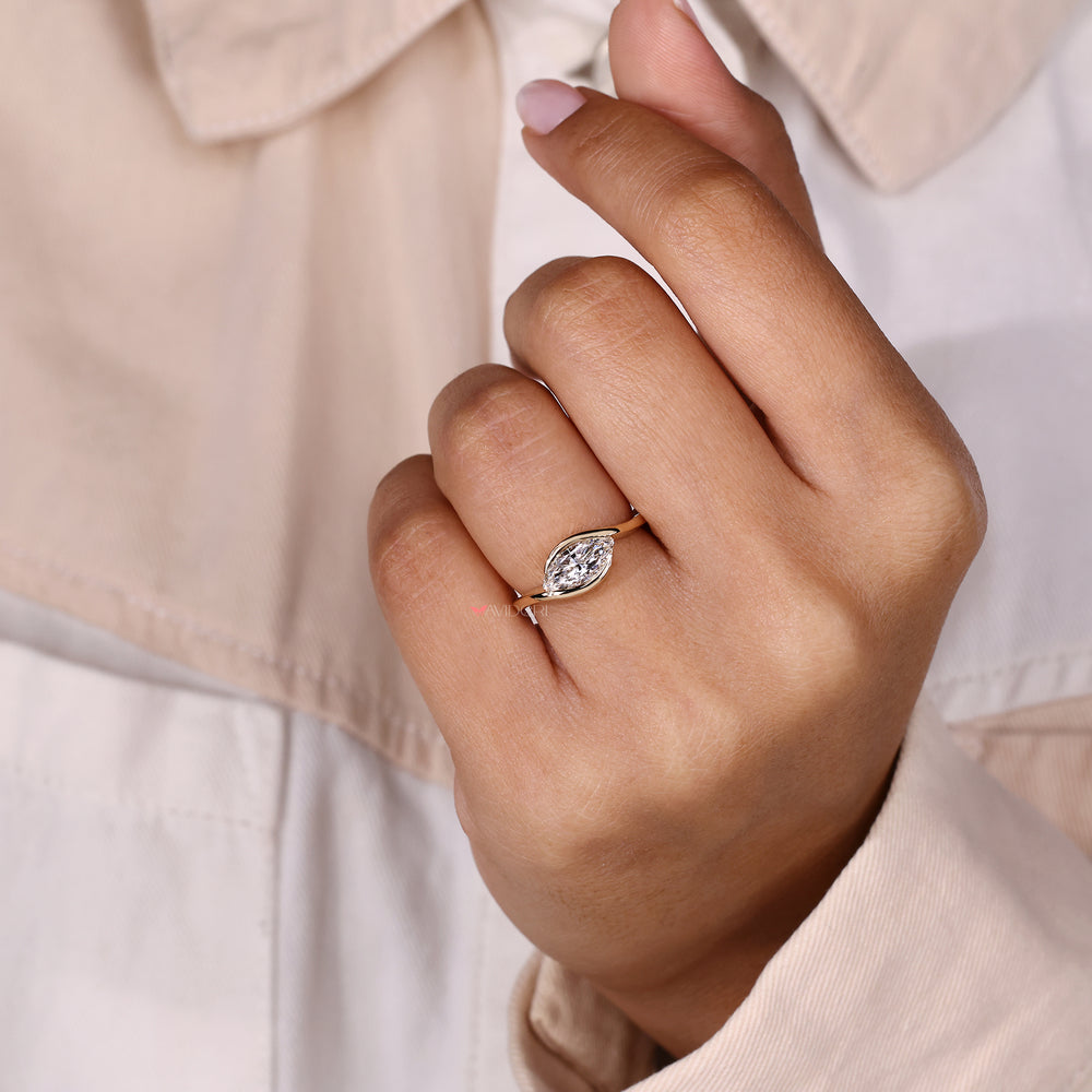 IGI certified marquise diamond ring handmade.
