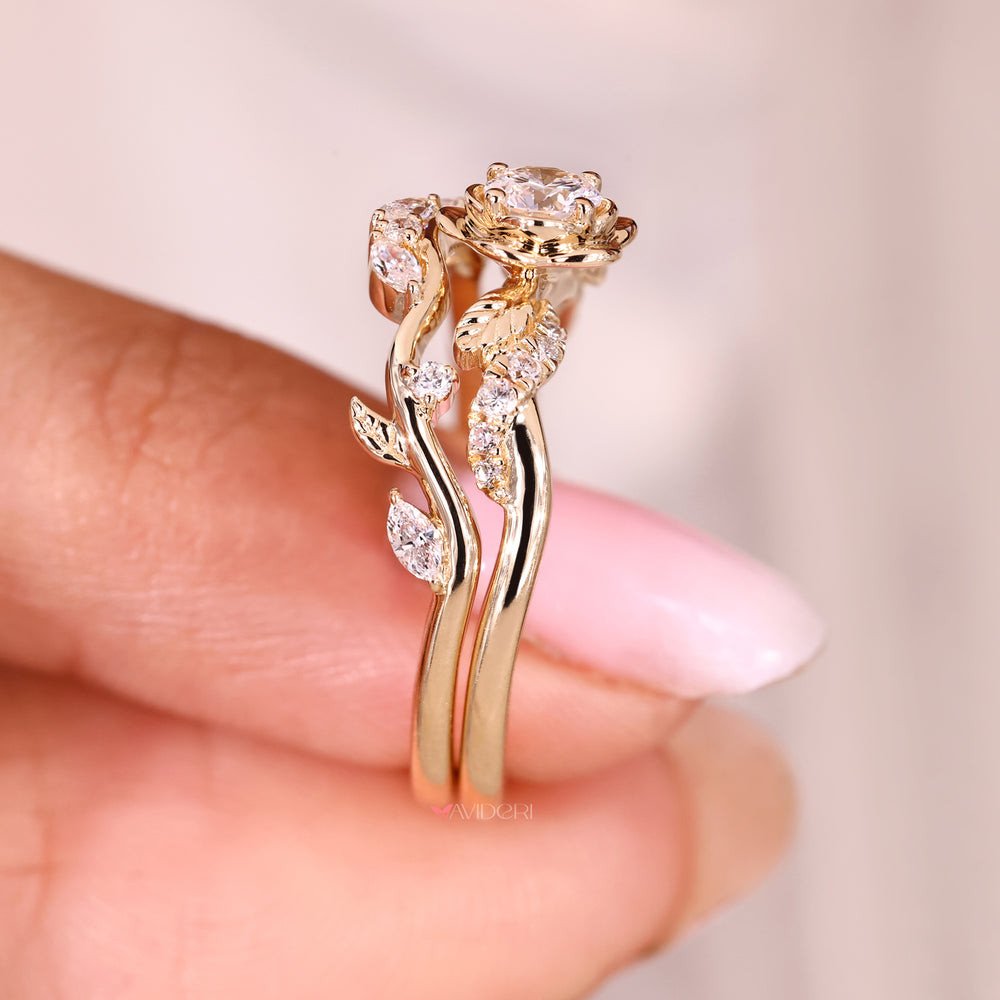 IGI certified round diamond bridal set by Avideri.