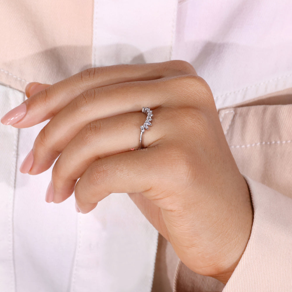 Marquise diamond band with a beautiful and distinct shape.
