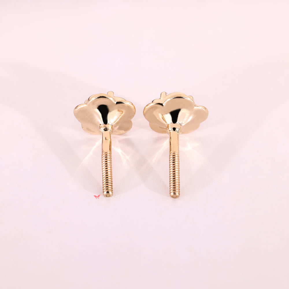 Lab grown round diamond flower stud earrings.
