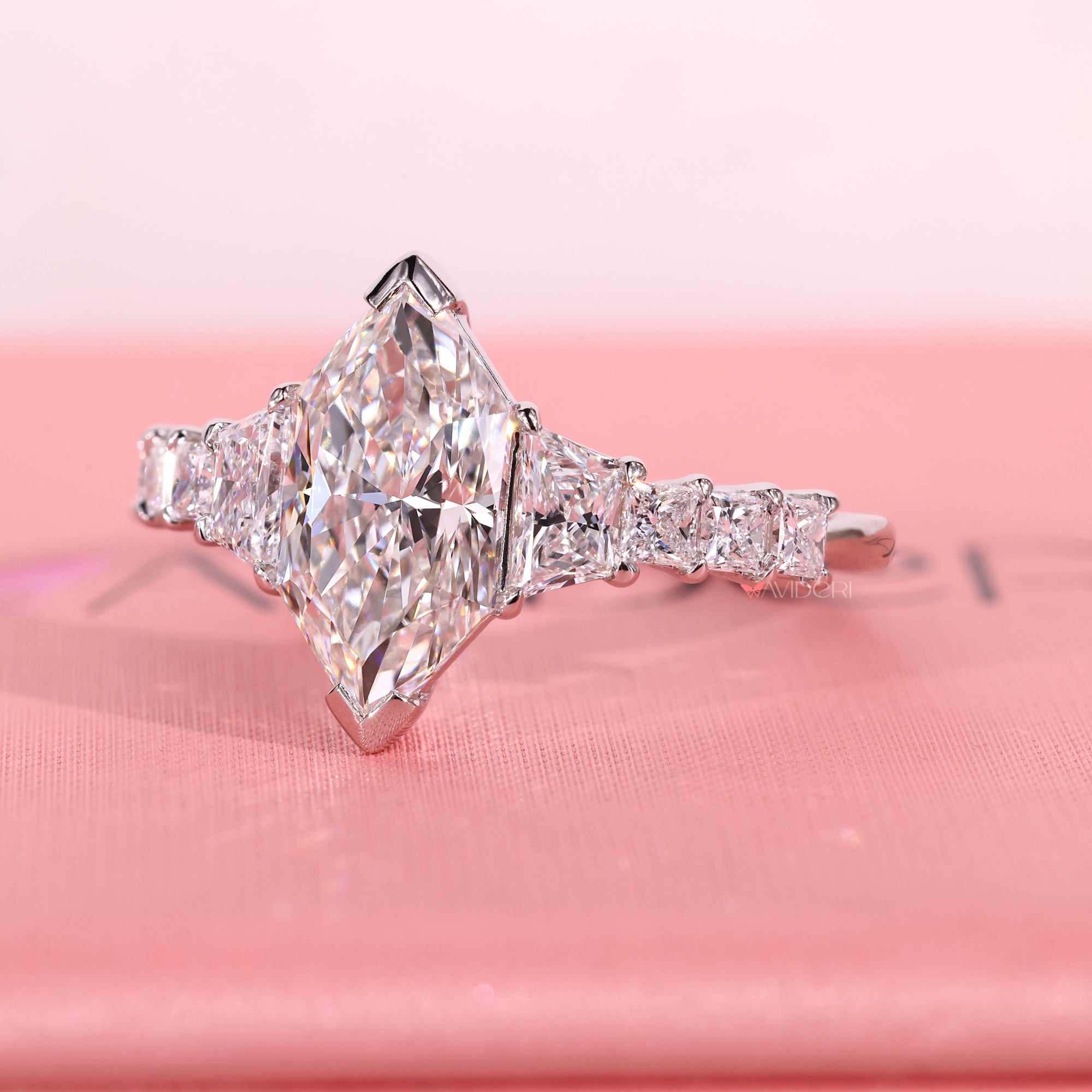 Dutch marquise ring with tapered shank ring.