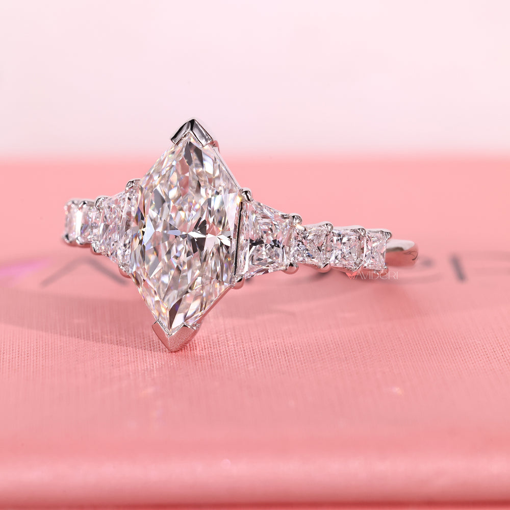 Dutch marquise ring with tapered shank ring.