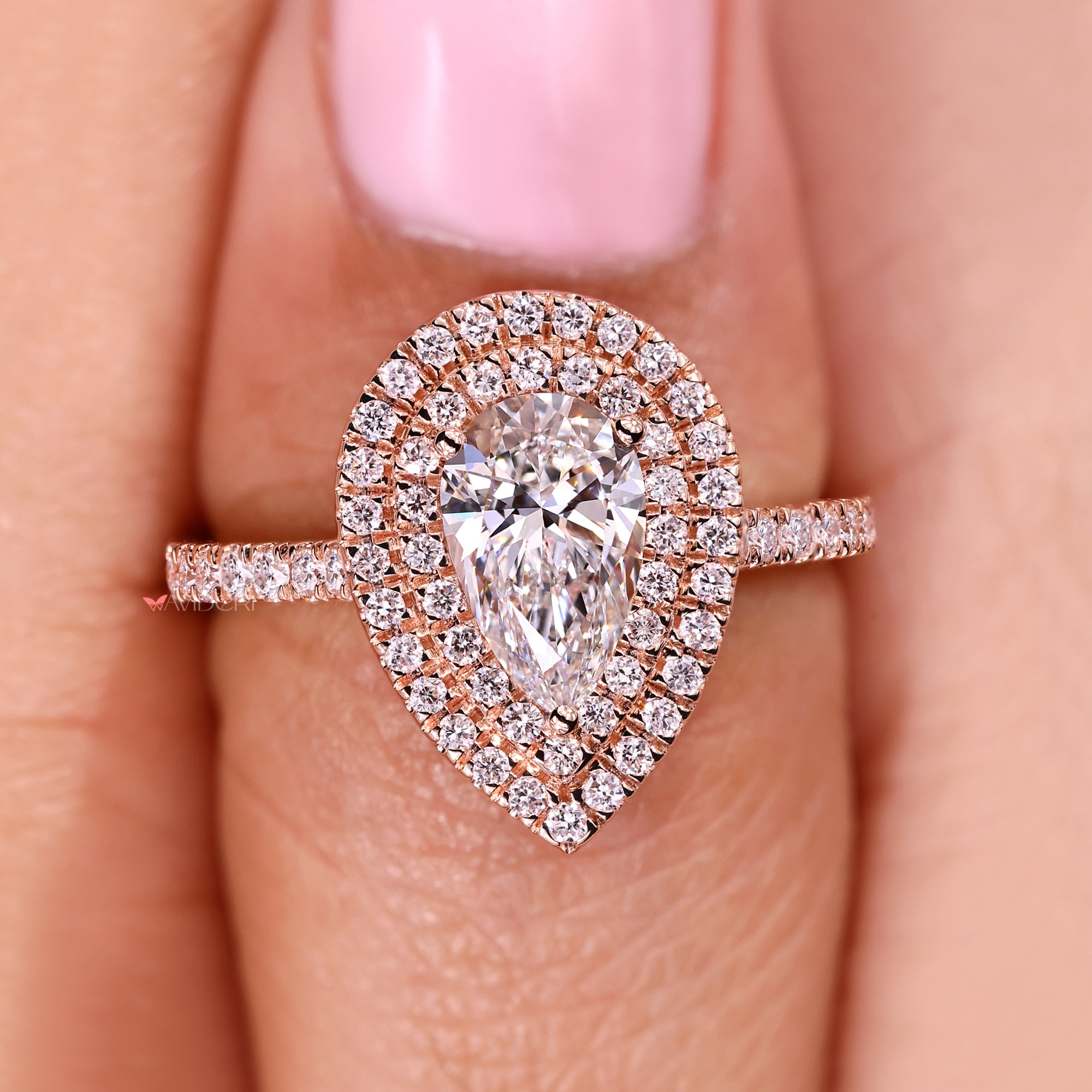 Lab grown diamond ring with clean sparkle.