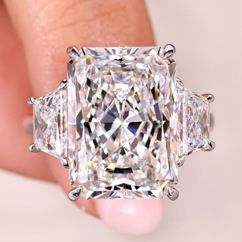 IGI certified ring with three stone diamond ring.