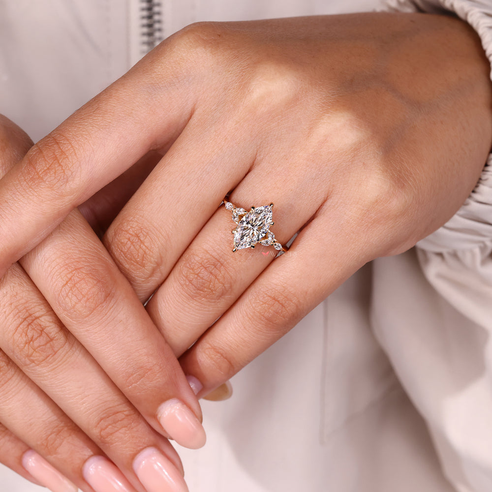 Elegant marquise diamond solitaire ring.
