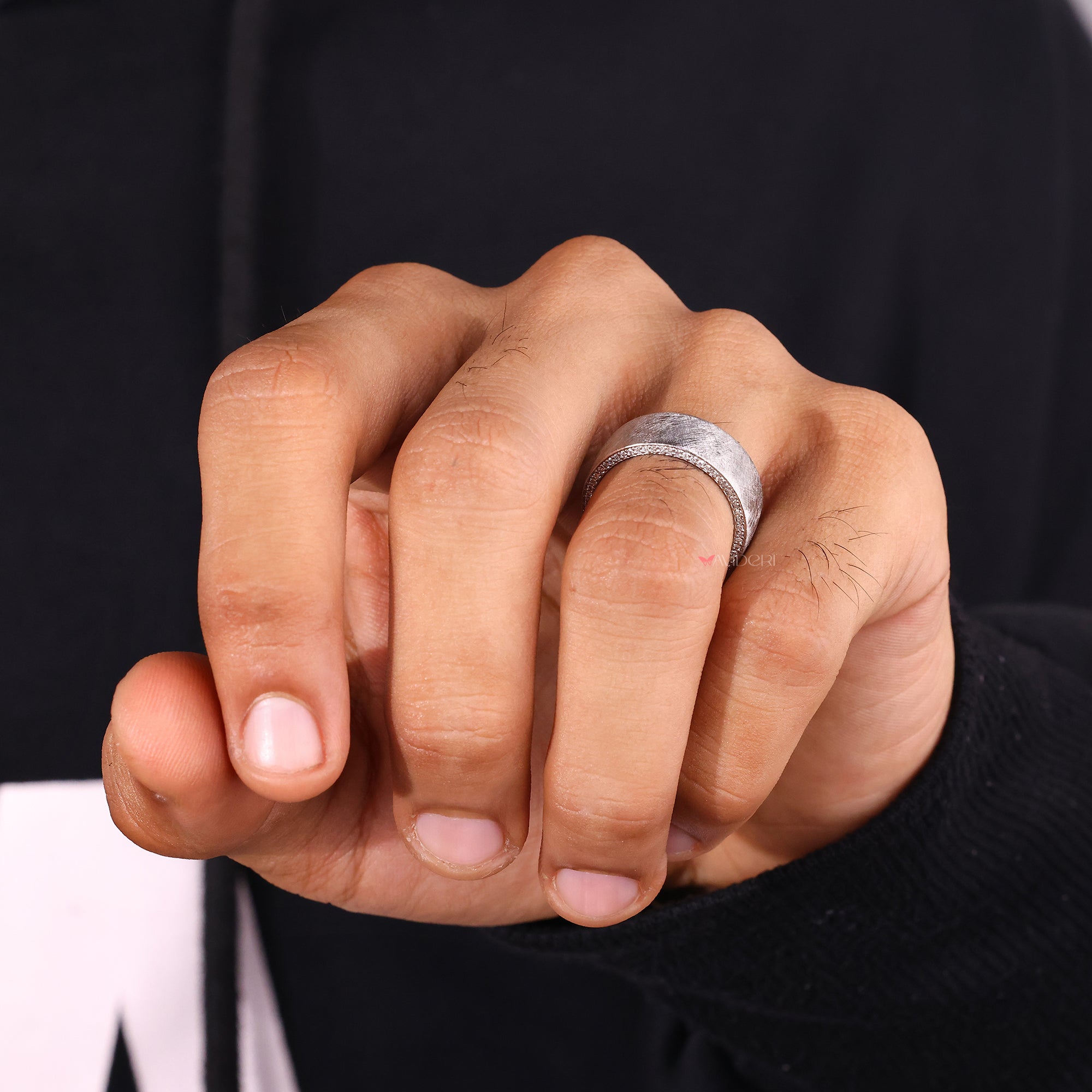 Personalized diamond band for men.