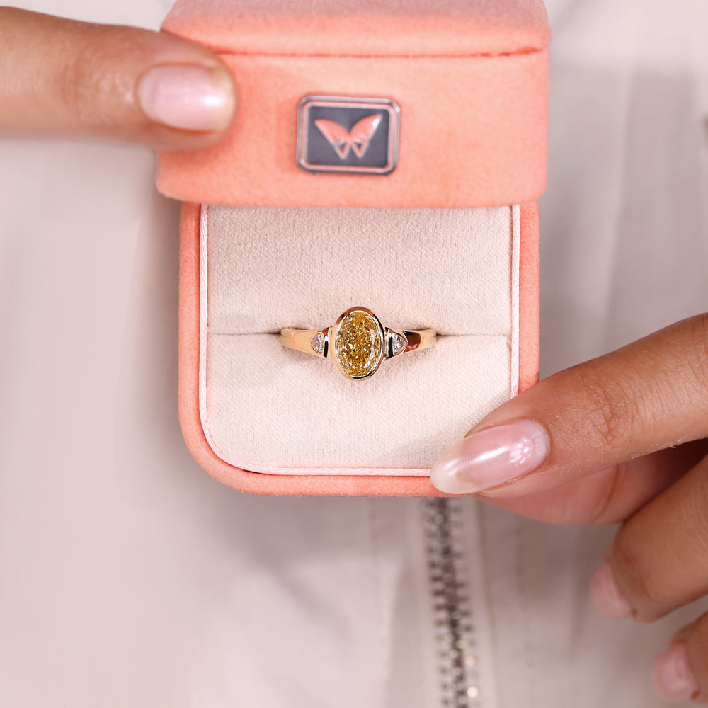 IGI certified oval diamond ring handmade.
