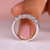 U shaped hidden micro pave band with white gold wedding band.