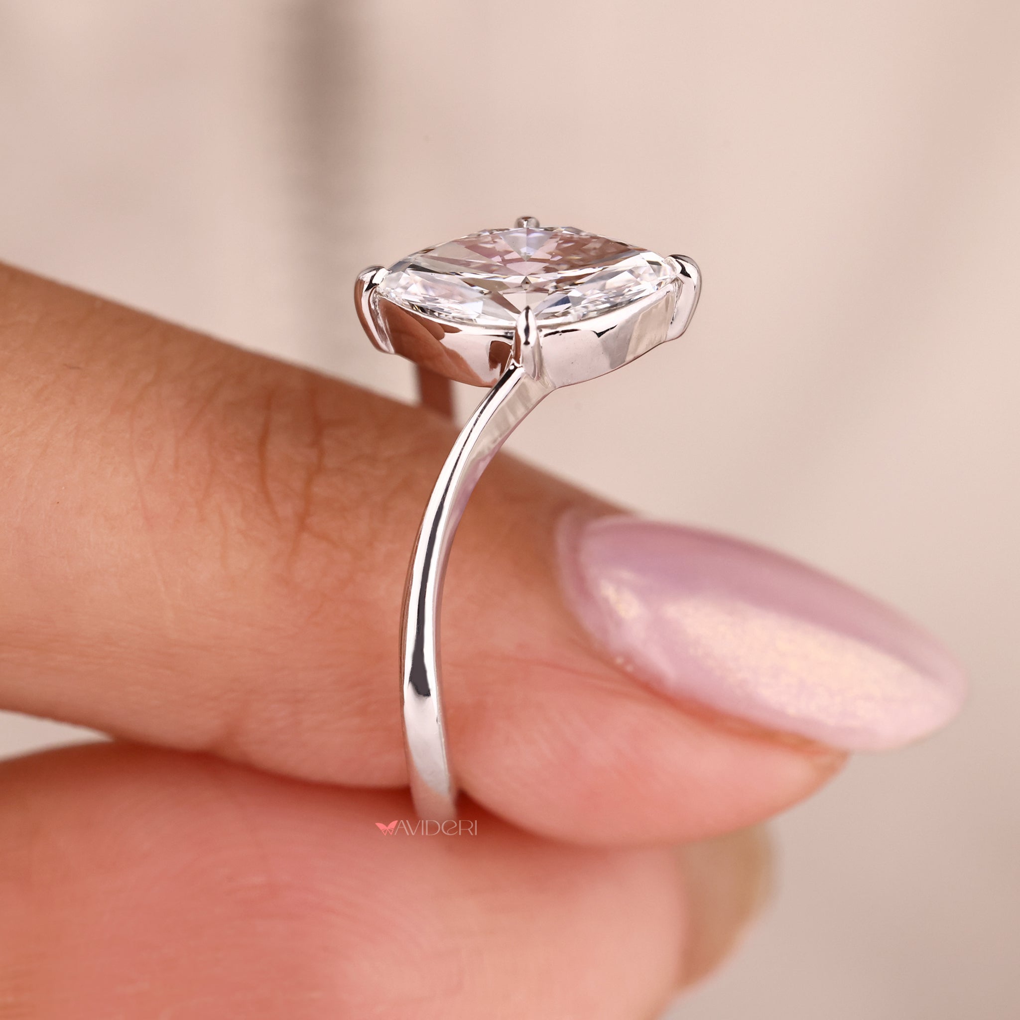 Upside down engagement ring with a bold design.