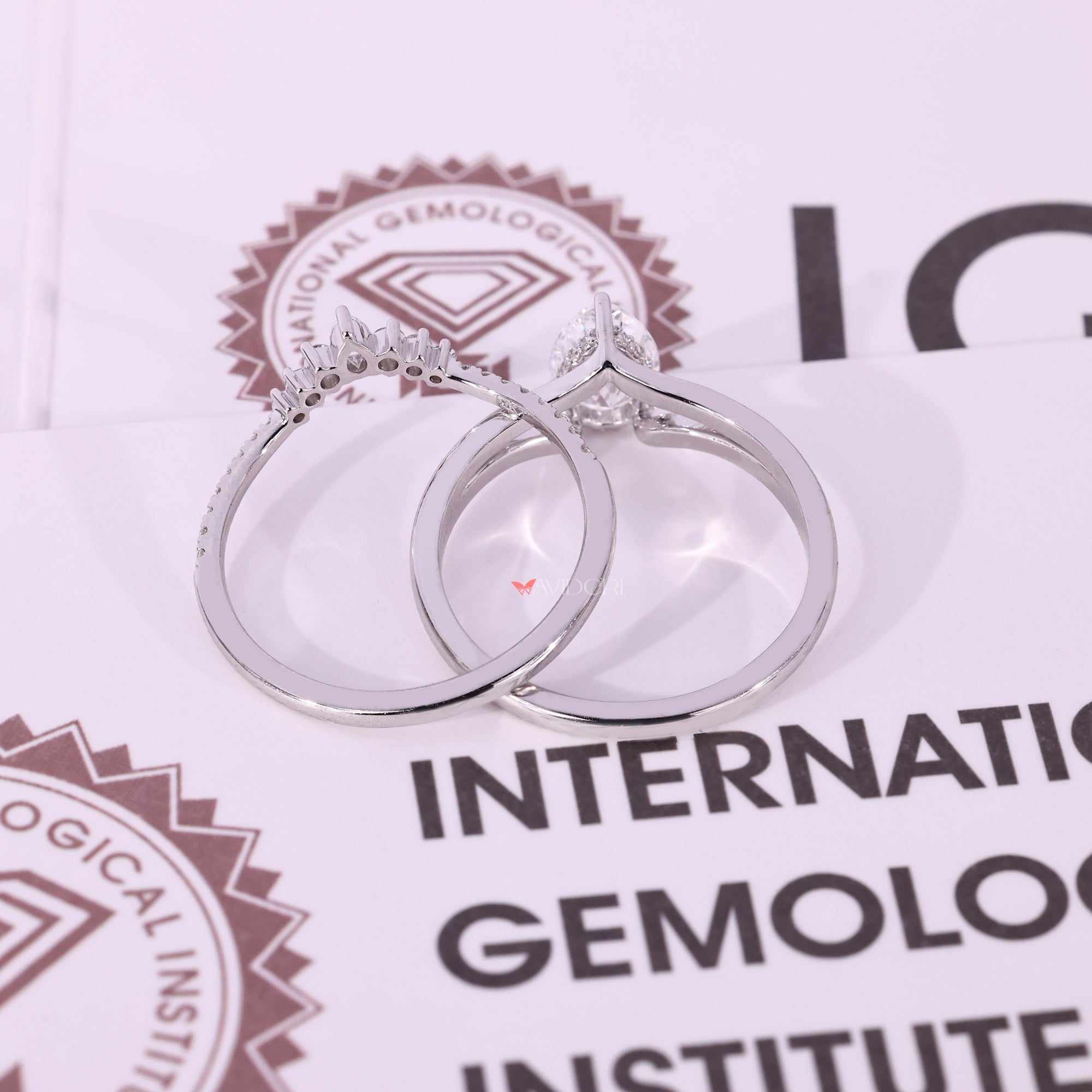 White gold bridal set in Lab Grown Diamond.