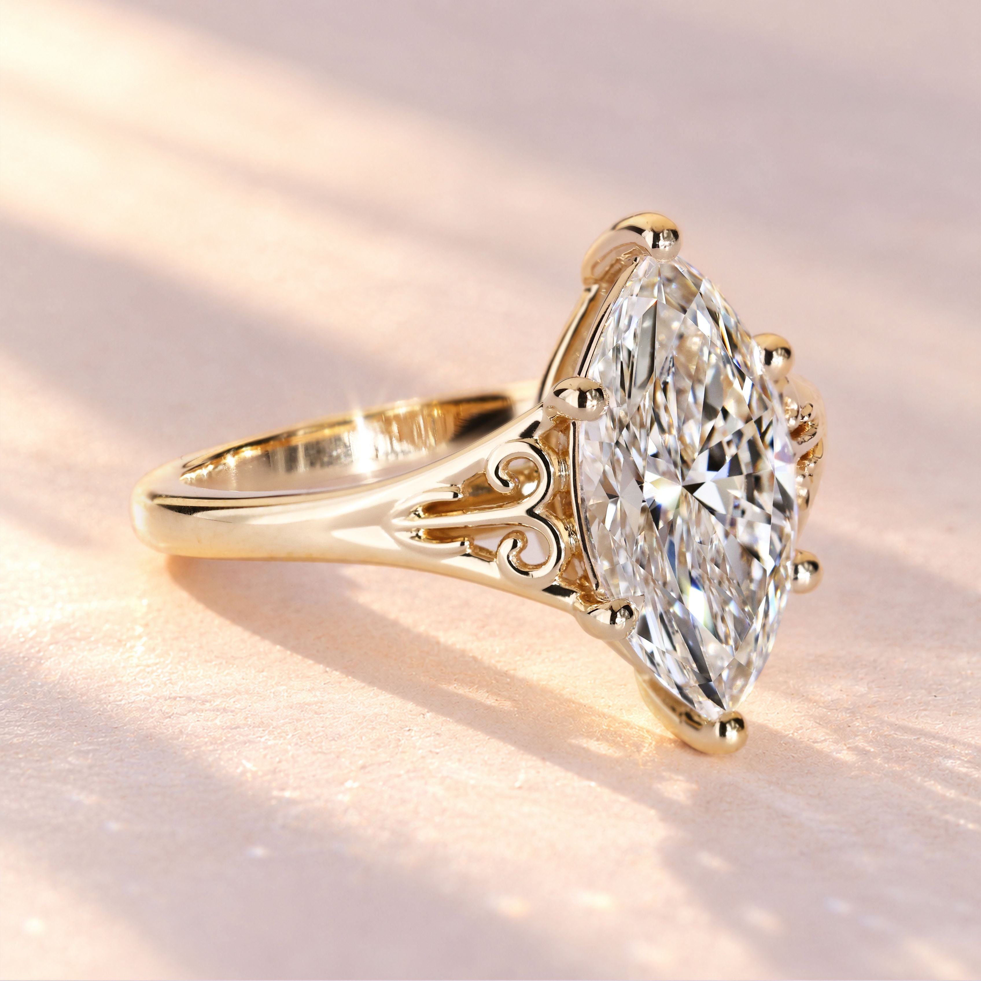 IGI certified marquise diamond solitaire ring.
