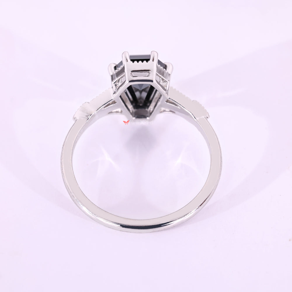 White gold engagement ring with custom engagement ring.