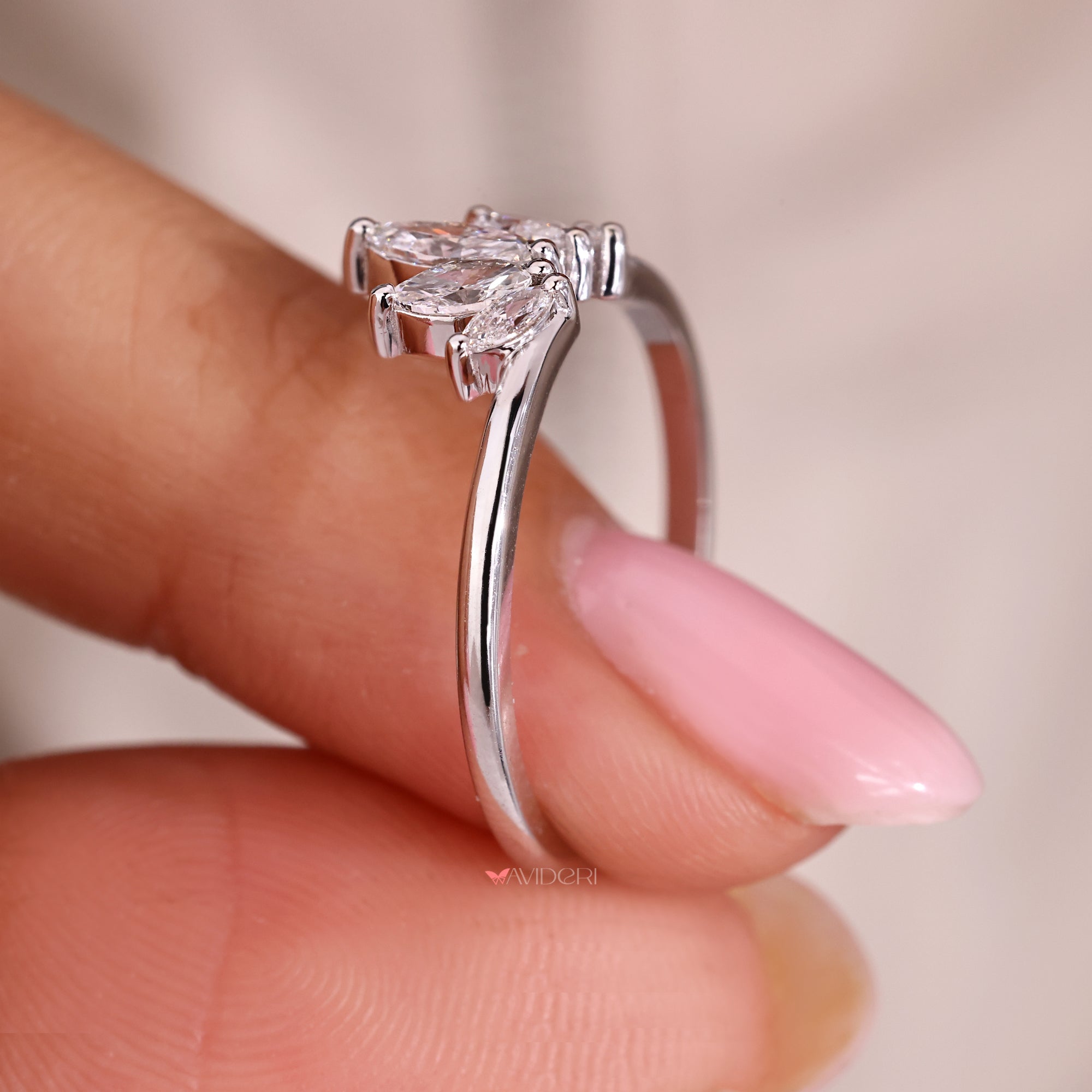 Unique wedding band stands out with special style.