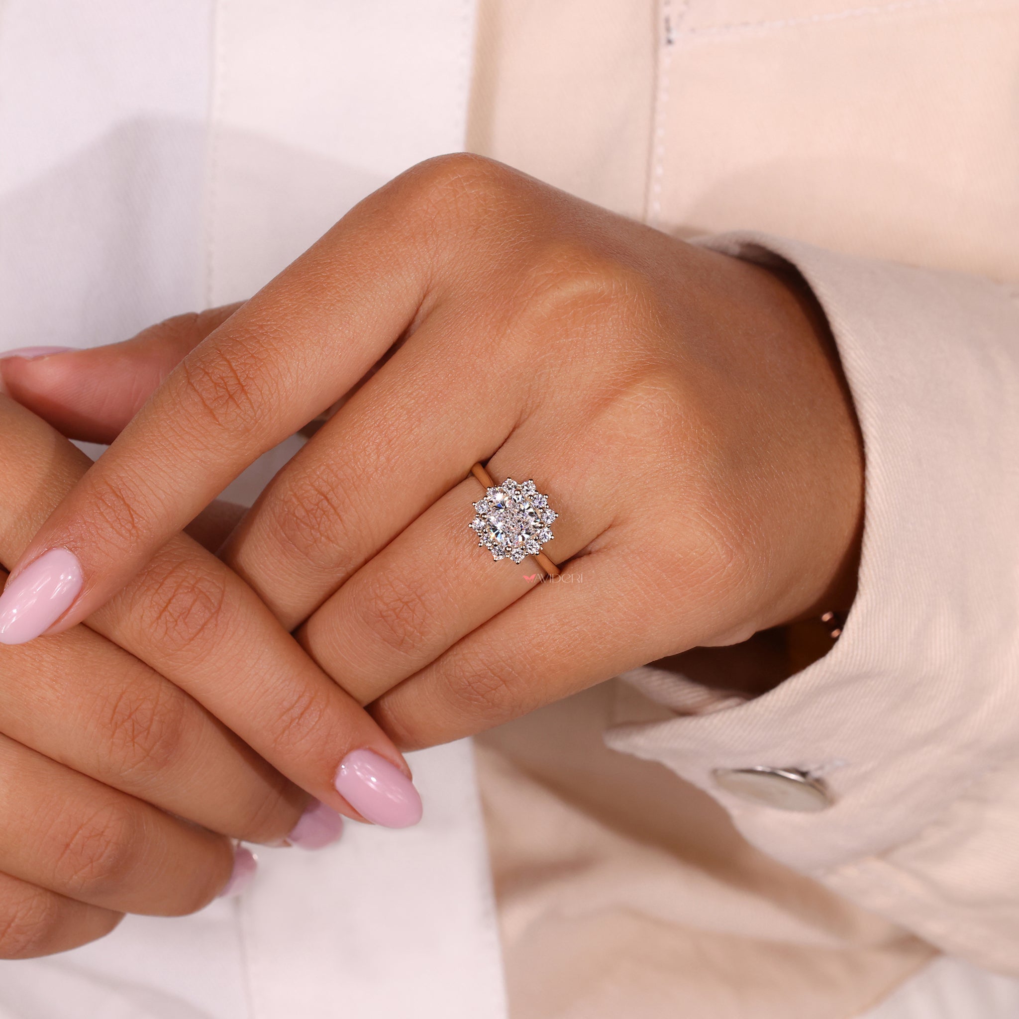 Cushion Cut Diamond Ring Unique Charm - Main Image