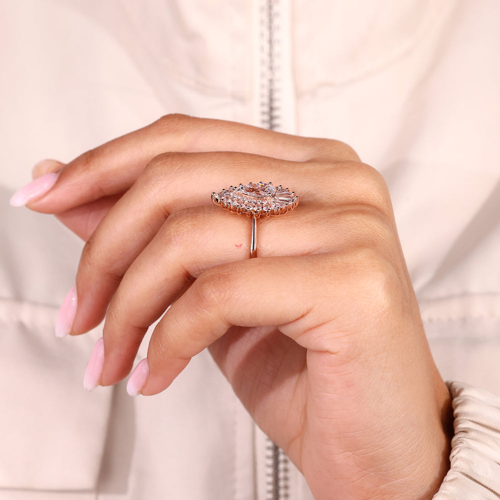 IGI certified lab grown pear cut diamond ring.