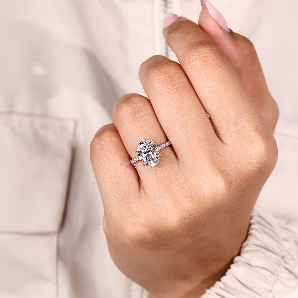 Avideri oval diamond engagement ring handmade.