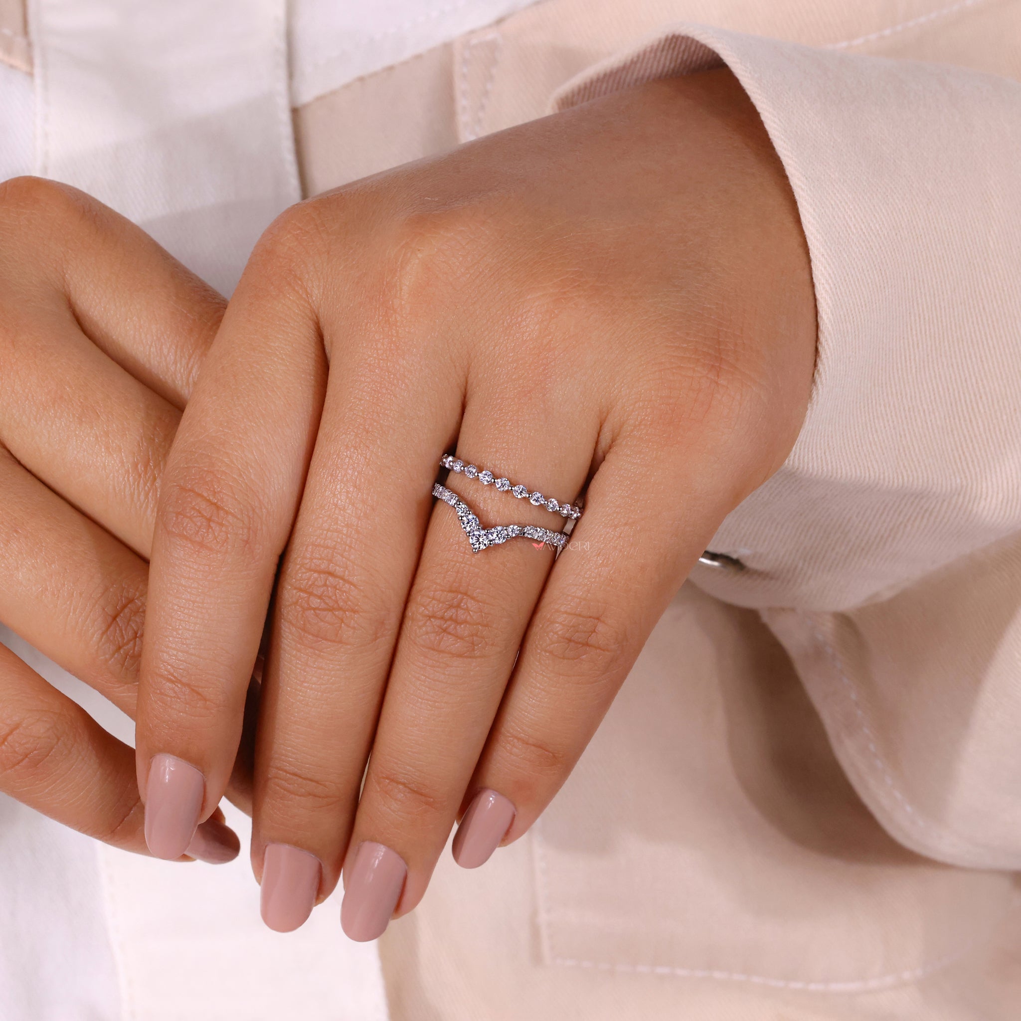 Lab Grown Diamond wedding band with ethical beauty.
