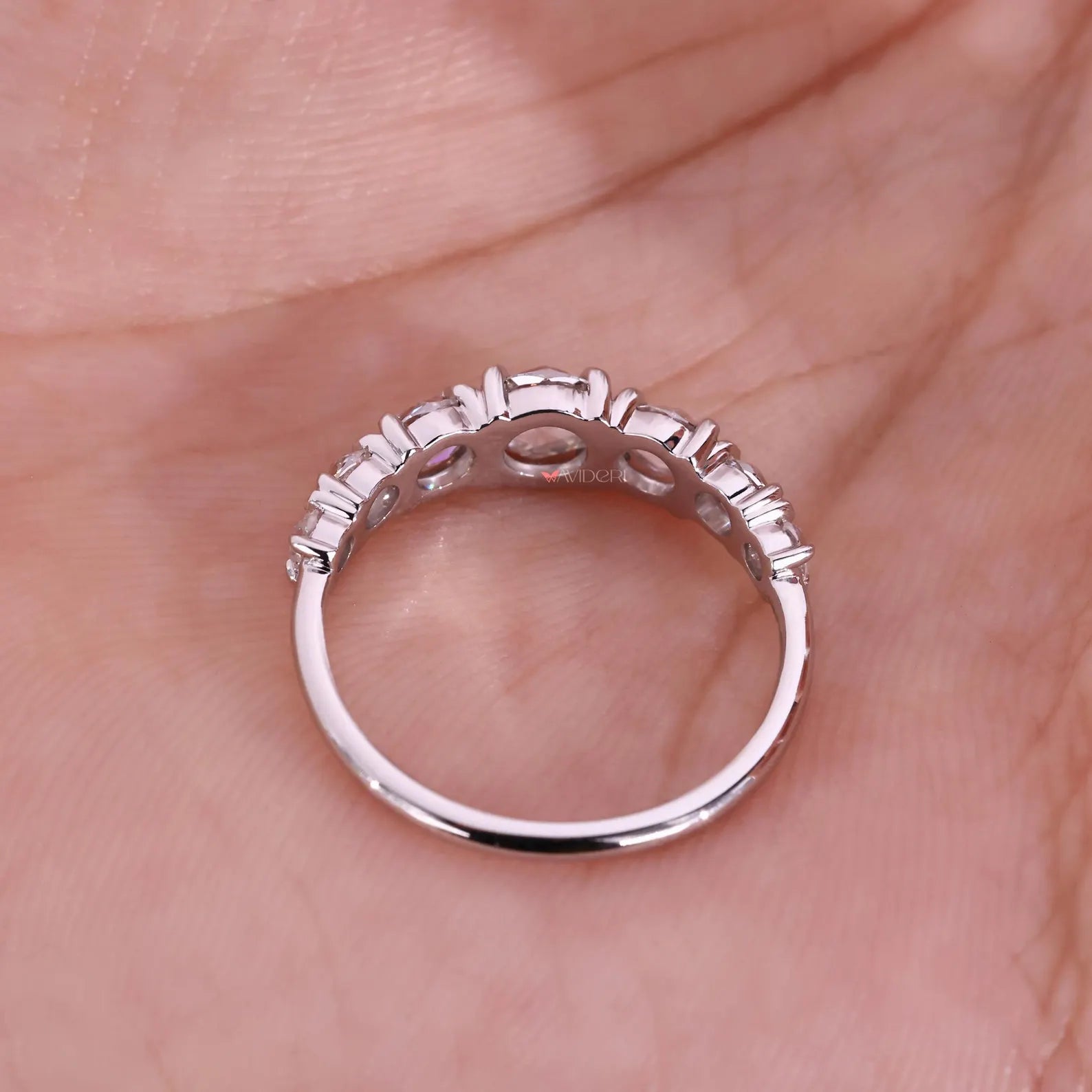 White gold wedding band with buy diamond band.