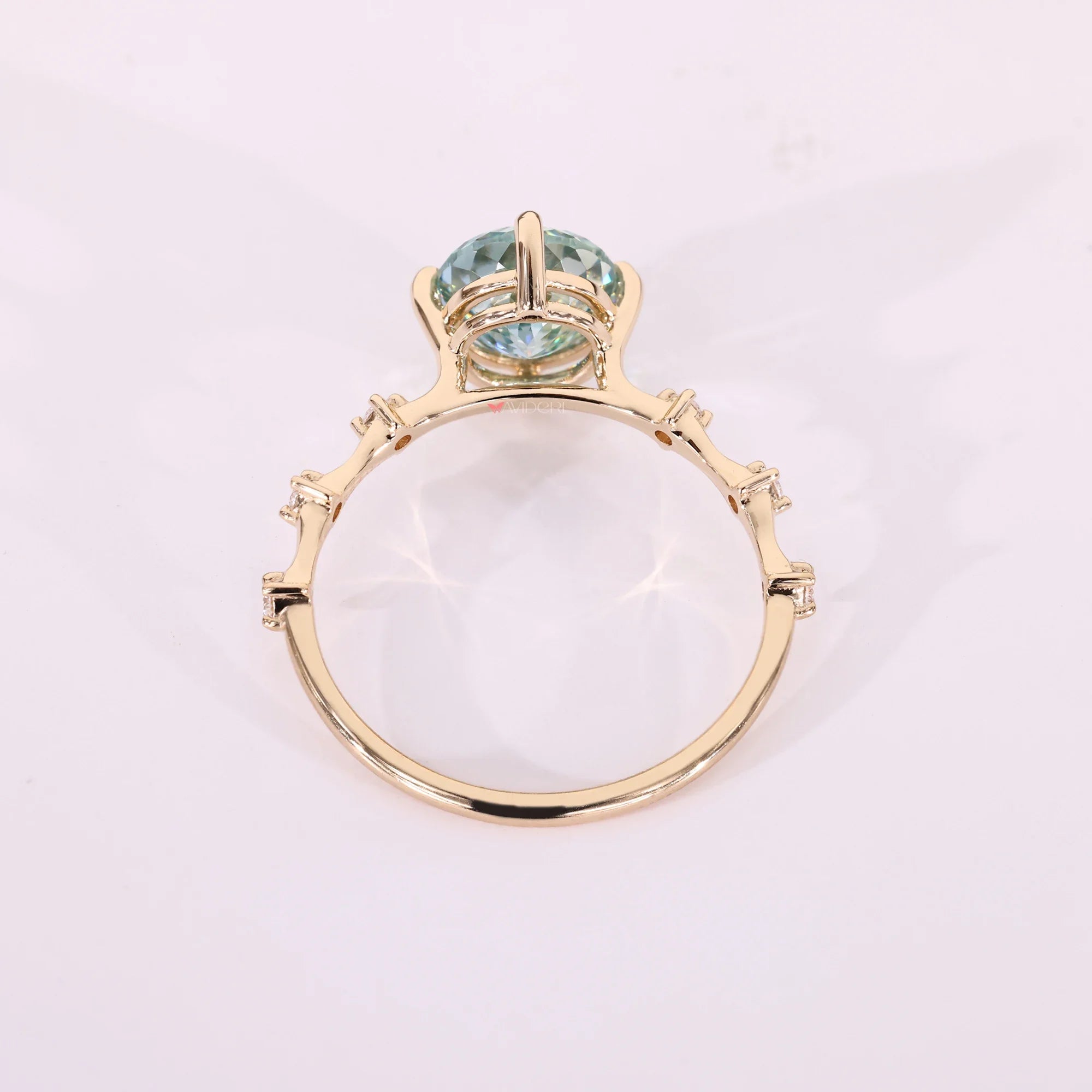 yellow gold engagement ring moissanite wedding ring handmade ring.