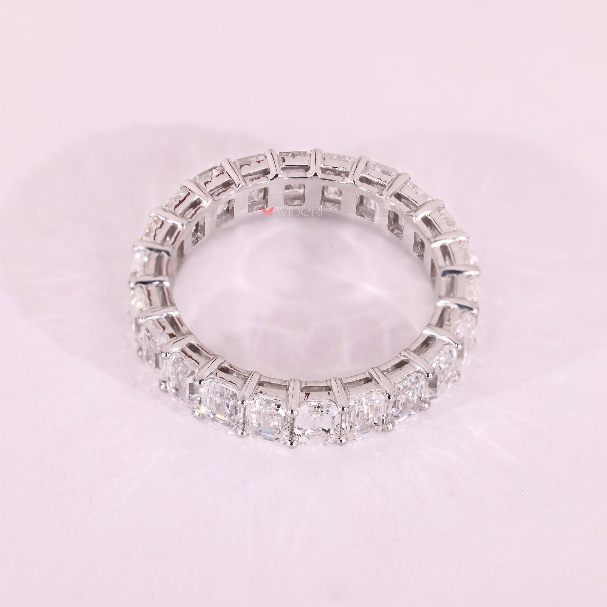 Avideri emerald cut diamond band handmade.
