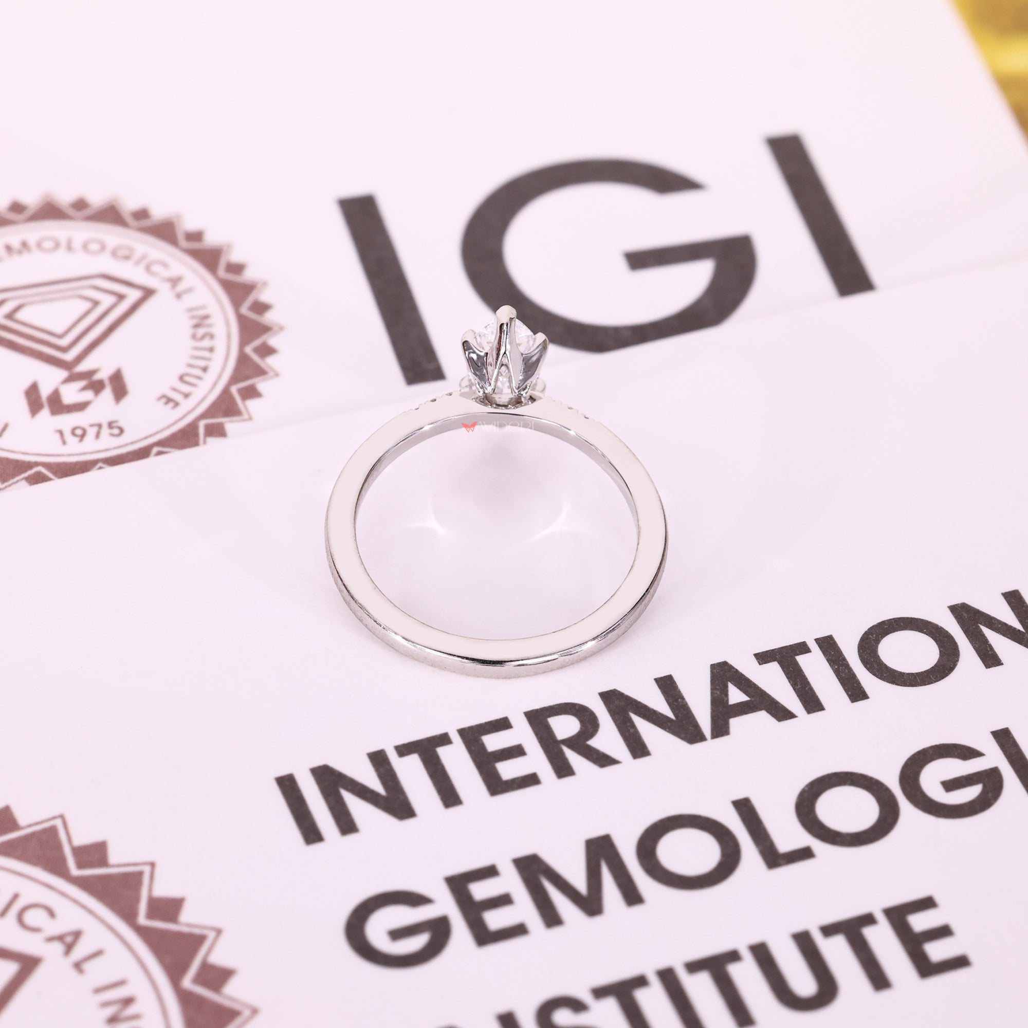 White gold diamond ring with marquise cut center stone.