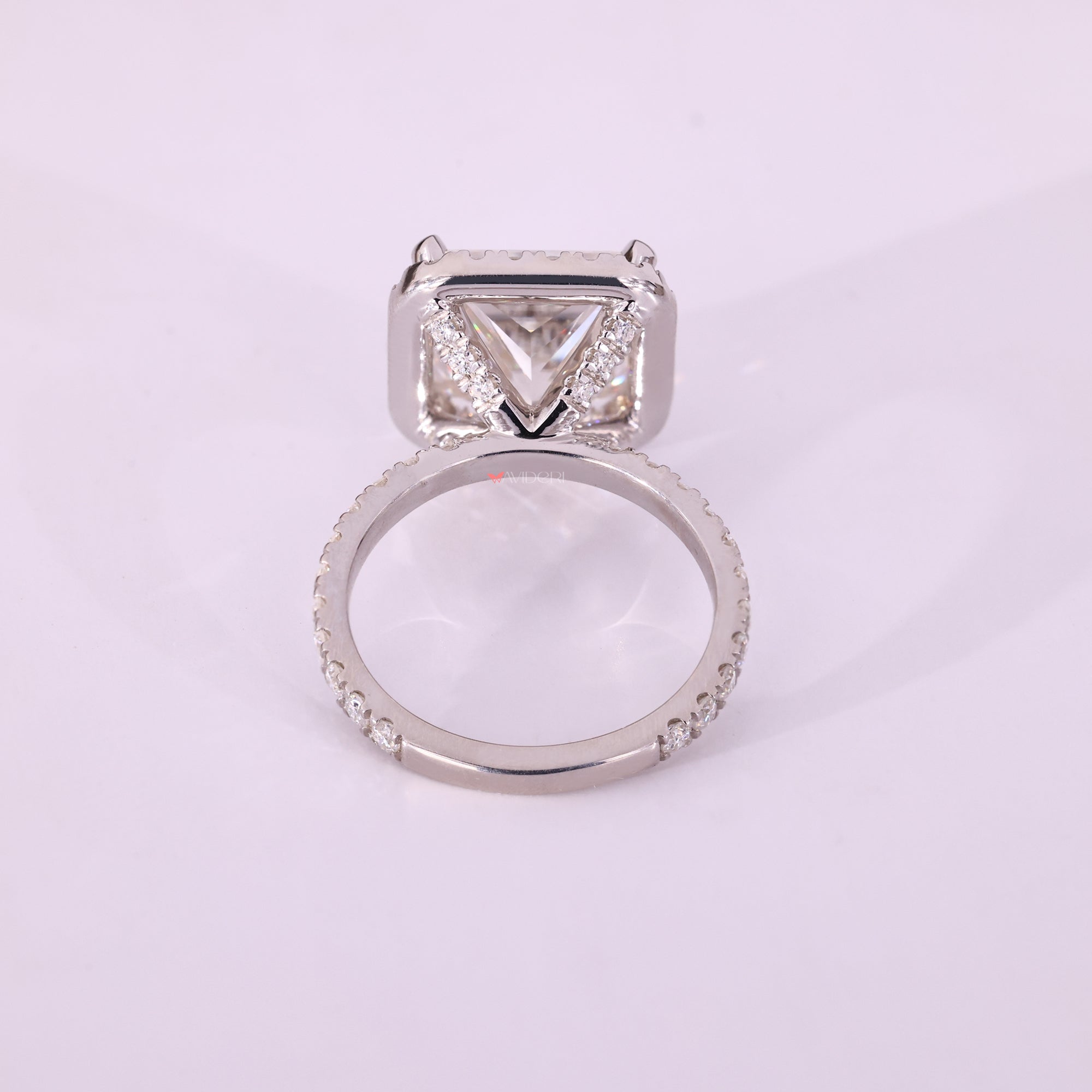 White gold engagement ring with princess cut engagement ring.