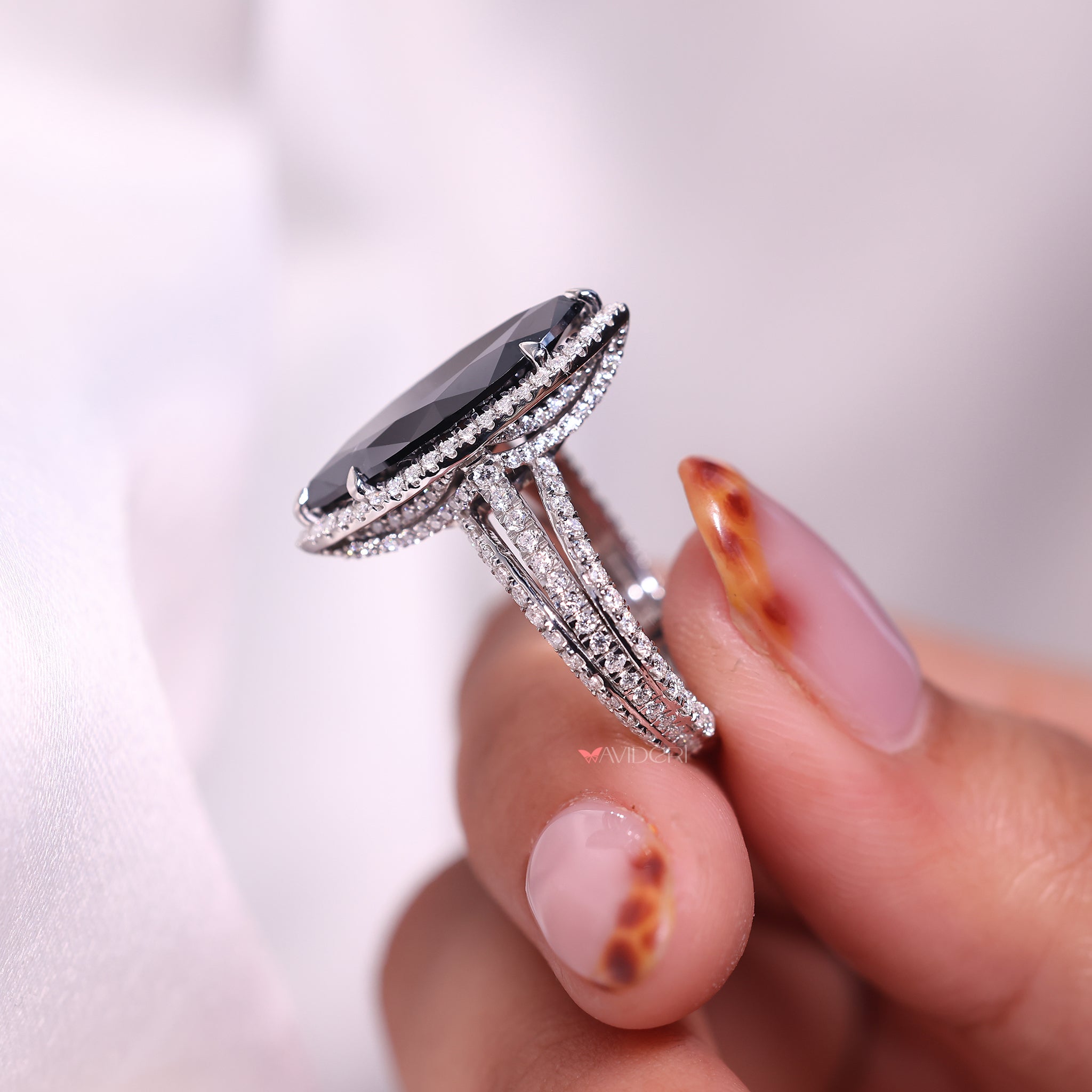 Moissanite engagement, white gold engagement ring, 4 prong ring.
