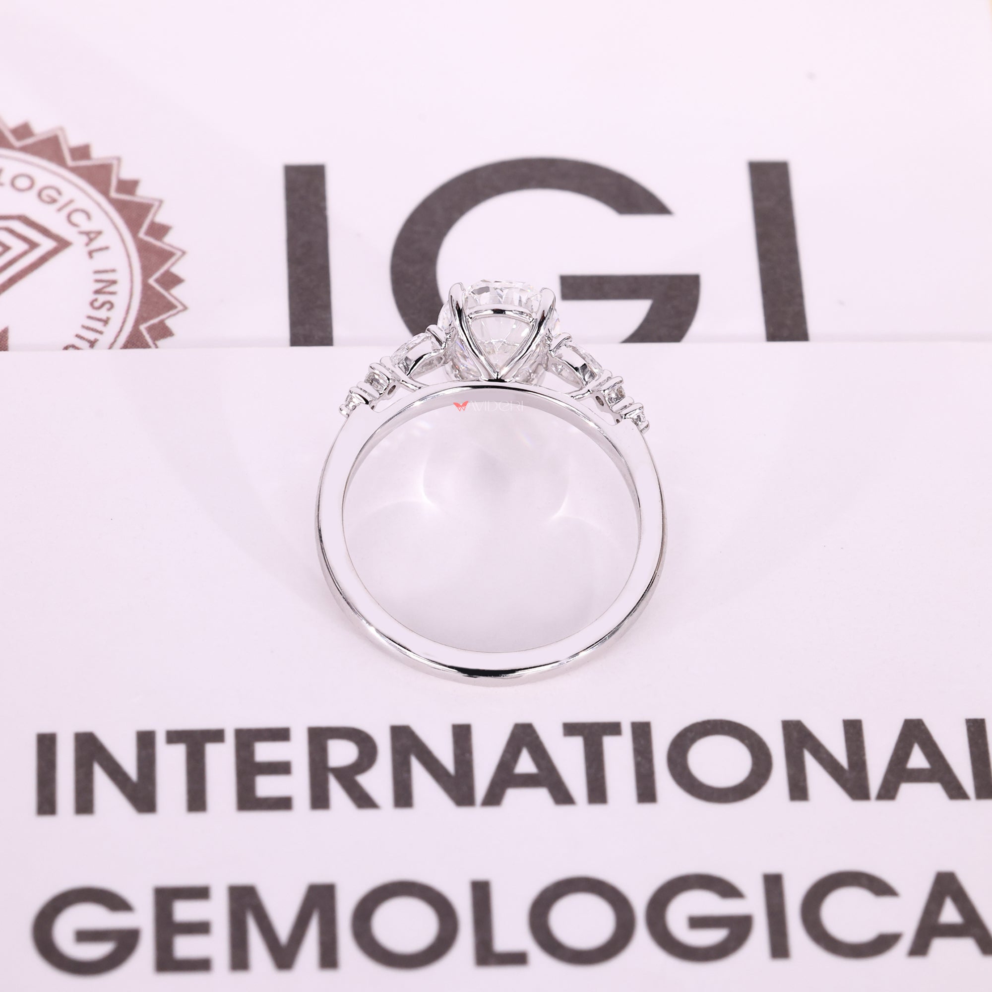 White Gold Seven Stone Diamond Engagement Ring.