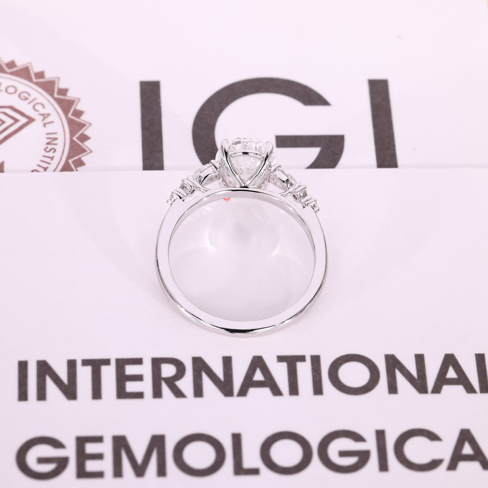 White Gold Seven Stone Diamond Engagement Ring.