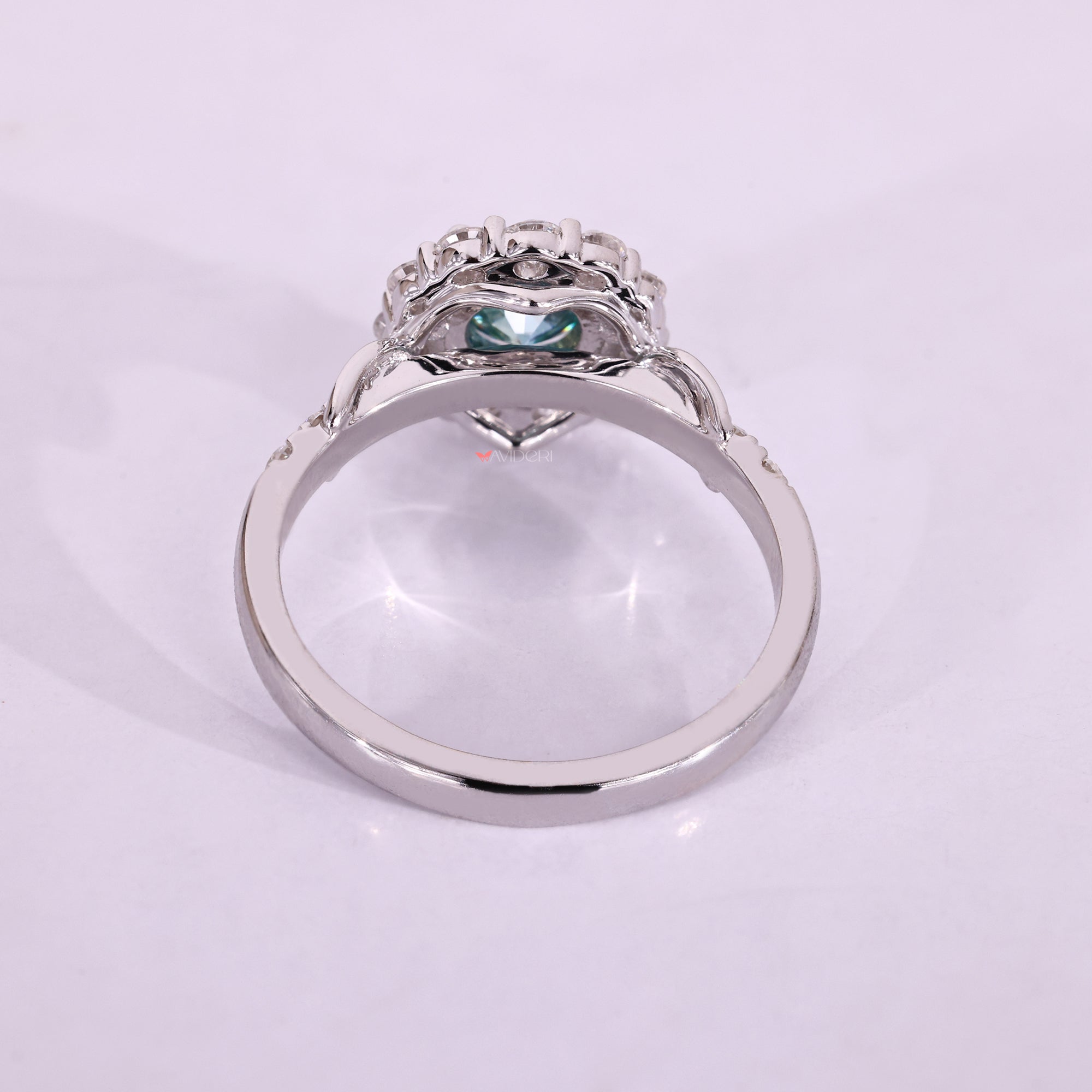 White gold engagement ring with a sleek finish.