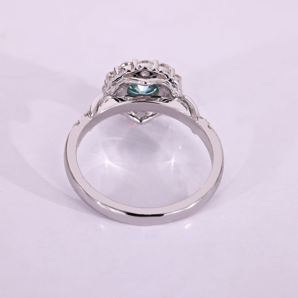 White gold engagement ring with a sleek finish.