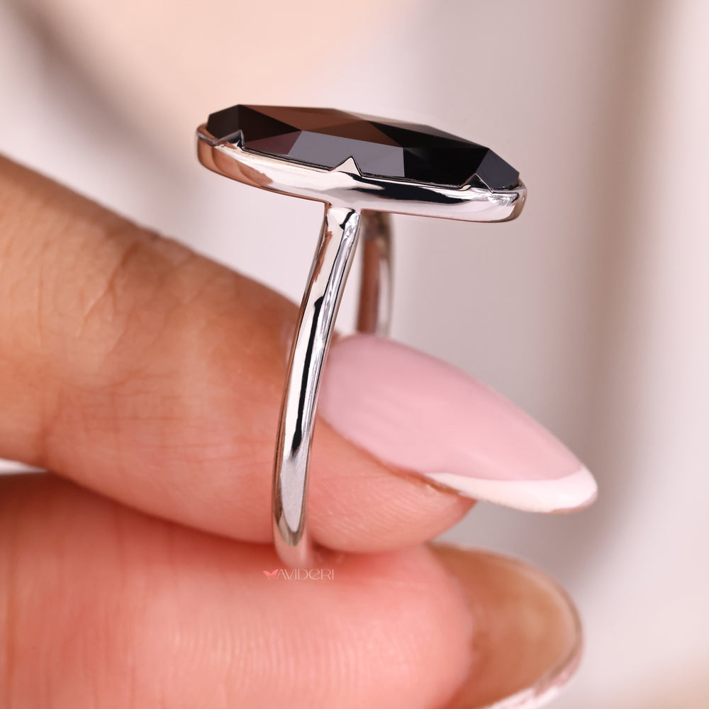 Handmade ring, white gold ring, moissanite wedding ring.