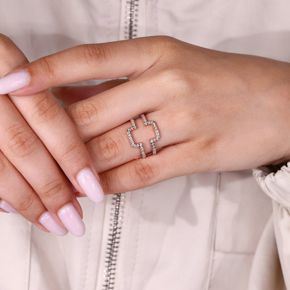 Round diamond wedding band enhancer style.
