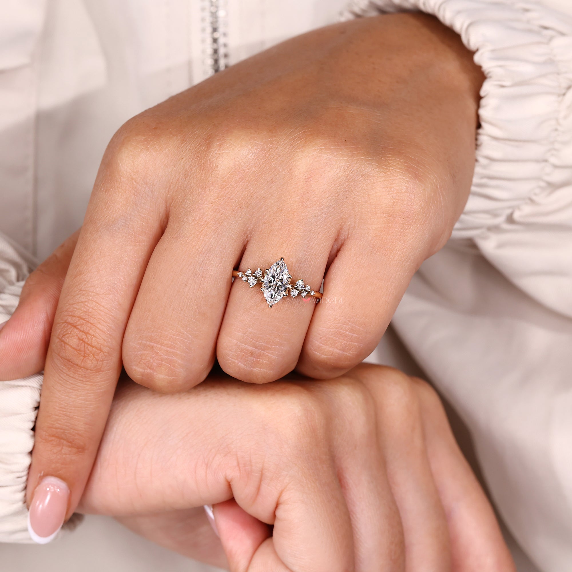 IGI certified with yellow gold engagement ring.